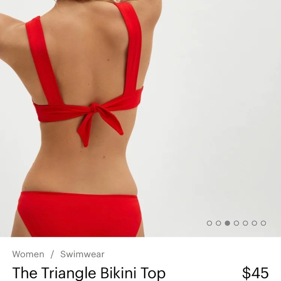 Everlane Red Triangle Bikini Top Medium - Picture 4 of 12